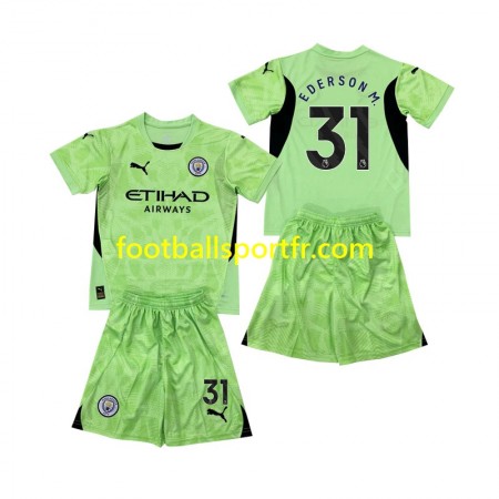 Tenue Manchester City Ederson Moraes 31 2 Gardien Enfant Quatrième 2024-2025 Maillot de Foot